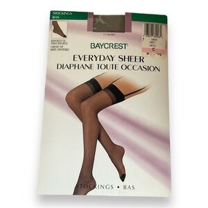 Vintage Women’s Stockings‎ Grey Dead Stock Size Large Sheer Baycrest